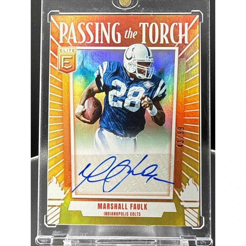 2025 Panini Donruss Elite - Passing The Torch - Marshall Faulk AUTO /99